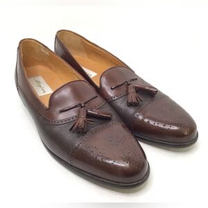 Mezlan Havana Men's Shoes Brown Leather Cap Toe Tassel Brogue Loafers Size 11B